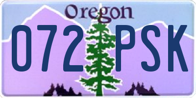 OR license plate 072PSK