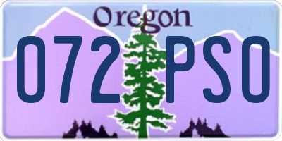 OR license plate 072PSO