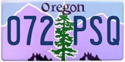 OR license plate 072PSQ