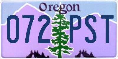 OR license plate 072PST