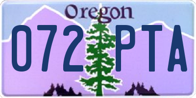 OR license plate 072PTA