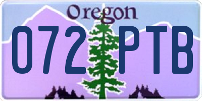OR license plate 072PTB