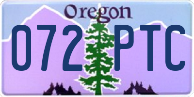 OR license plate 072PTC