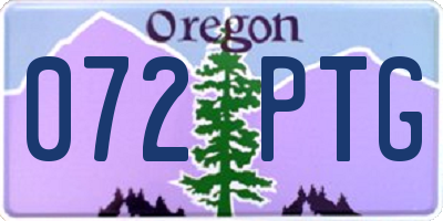 OR license plate 072PTG