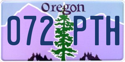 OR license plate 072PTH