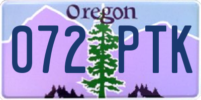 OR license plate 072PTK