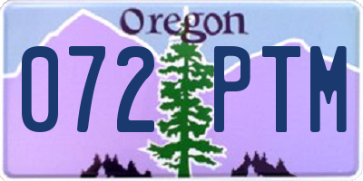 OR license plate 072PTM