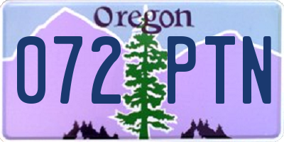OR license plate 072PTN