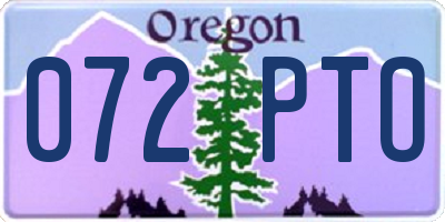 OR license plate 072PTO