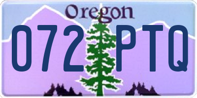 OR license plate 072PTQ