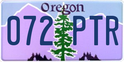 OR license plate 072PTR