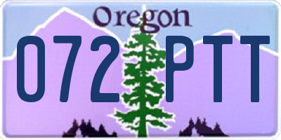 OR license plate 072PTT
