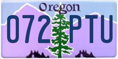 OR license plate 072PTU