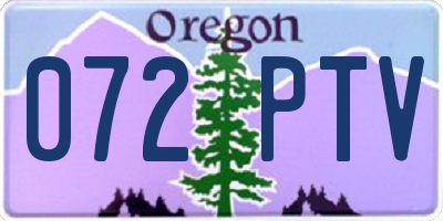 OR license plate 072PTV