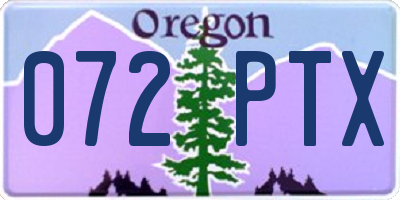 OR license plate 072PTX