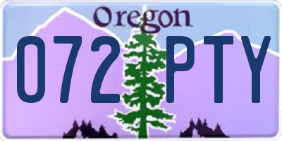 OR license plate 072PTY