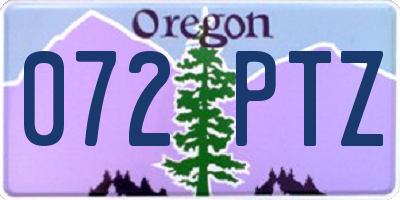 OR license plate 072PTZ