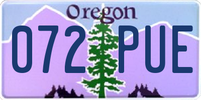 OR license plate 072PUE