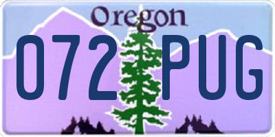 OR license plate 072PUG