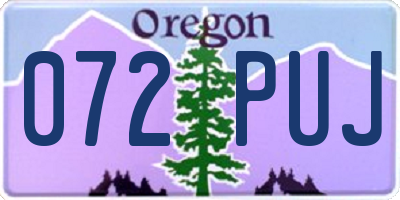 OR license plate 072PUJ