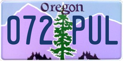 OR license plate 072PUL