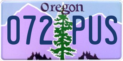 OR license plate 072PUS