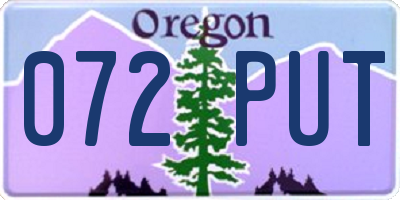 OR license plate 072PUT