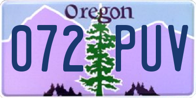 OR license plate 072PUV
