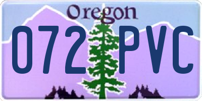 OR license plate 072PVC