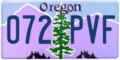 OR license plate 072PVF
