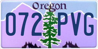 OR license plate 072PVG
