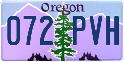 OR license plate 072PVH