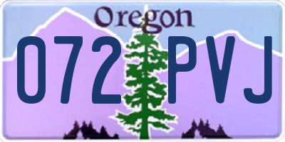 OR license plate 072PVJ