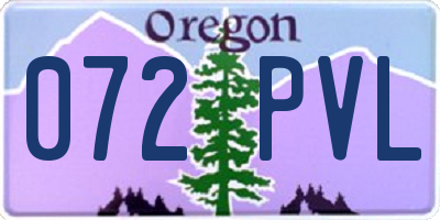 OR license plate 072PVL