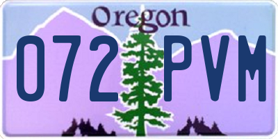 OR license plate 072PVM
