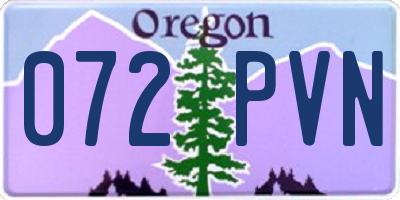 OR license plate 072PVN