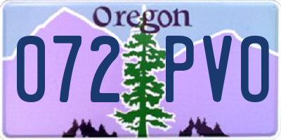 OR license plate 072PVO