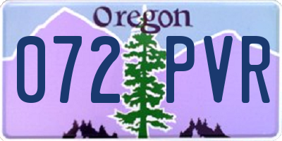 OR license plate 072PVR