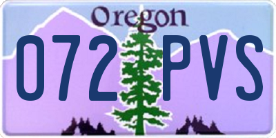 OR license plate 072PVS