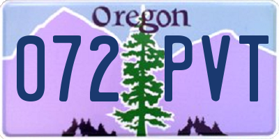 OR license plate 072PVT