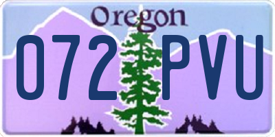 OR license plate 072PVU