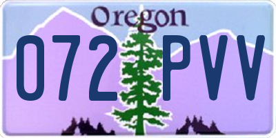 OR license plate 072PVV