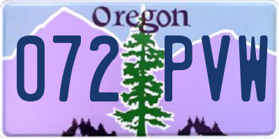 OR license plate 072PVW
