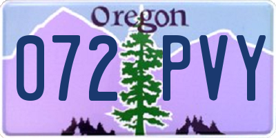 OR license plate 072PVY