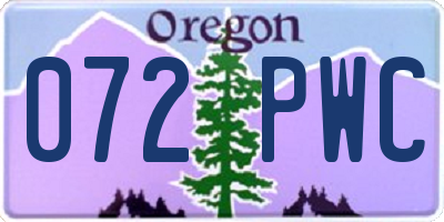 OR license plate 072PWC