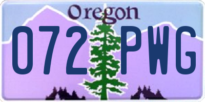 OR license plate 072PWG