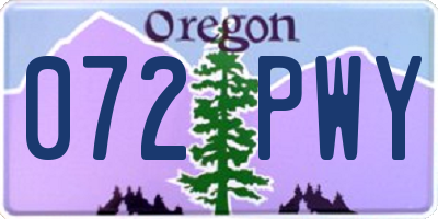 OR license plate 072PWY