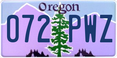 OR license plate 072PWZ