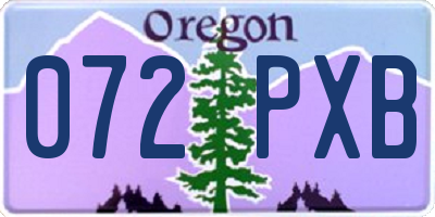 OR license plate 072PXB