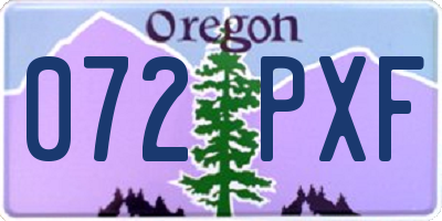 OR license plate 072PXF